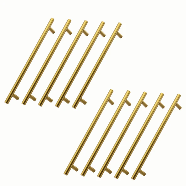 Alteta Gold Altın 10 ADET 192 mm Metal Mobilya Kulp Mutfak Çekmece Dolap Dolabı Kapak Kulpları Kulbu ürün görseli