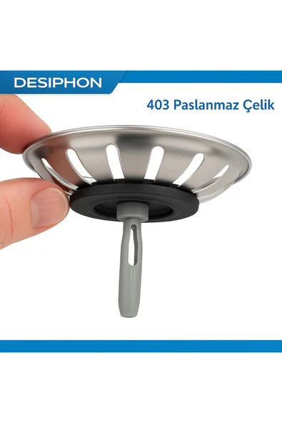 DESIPHON Çöpmak 2 Adet Mutfak Lavabo Sifon Gideri Paslanmaz Metal Tıpa Süzgeci 8 cm – Dayanıklı ve Uyumlu - 4