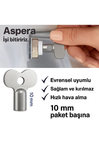 DESIPHON Radyatör Purjör Anahtarı – Petek Havlupan Hava Alma ve Purjör Açma Kapama Anahtarı (4 Adet) - 2