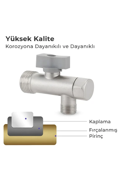 DESIPHON Krom Kaplama Ara Musluk - Dayanıklı Pirinç Gövde, Banyo ve Mutfak Lavabo Kullanımına Uygun - 3