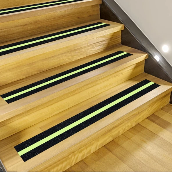 Fosforlu Kaydırmaz Bant 5cmx3m Yeşil Fosforlu Merdiven Bandı 50mm Fotolümenli - 2