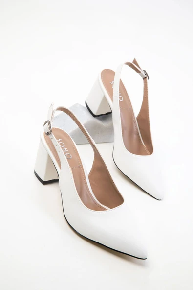 SOHO Beyaz Kadın Klasik Topuklu Ayakkabı 20371 - Resim 2