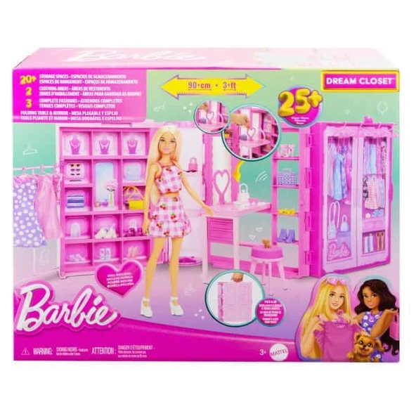 Barbie  Rüya Dolabı ve Bebek Oyun Seti HXD58 ürün görseli