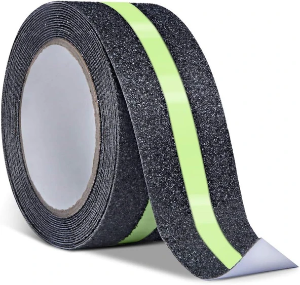 Fosforlu Kaydırmaz Bant 5cmx3m Yeşil Fosforlu Merdiven Bandı 50mm Fotolümenli - 3