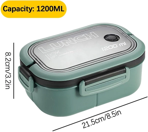 Taşınabilir Yemek Kabı Lunch Box 2 Katlı Diyet Beslenme Kutusu Saklama Kabı Çatal Kaşıklı Sefer Tası