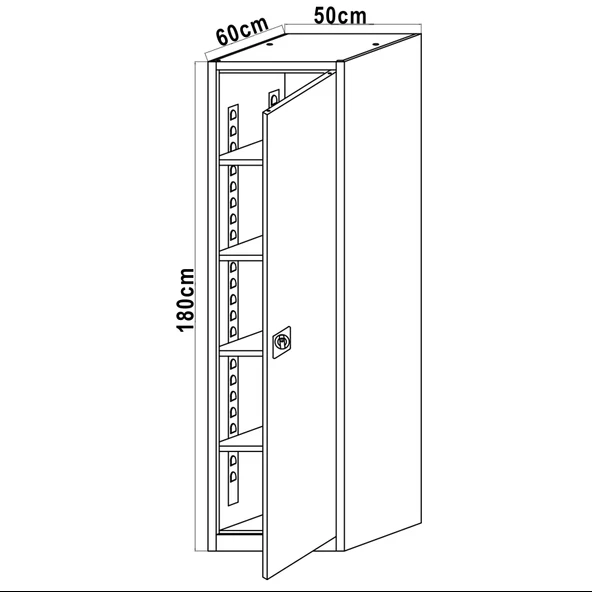 Çelik Dosya Dolabı Metal Dolap Ofis Dolapları Arşiv , Garaj , Bahçe , Kiler , Balkon 50X60X180 - 6