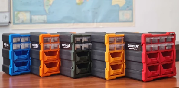 Süper Bag ASR-6009 12'li Monoblok Avandanlık Ve Çekmece Seti Prof Bag - Resim 5