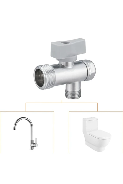 DESIPHON Krom Kaplama Ara Musluk - Dayanıklı Pirinç Gövde, Banyo ve Mutfak Lavabo Kullanımına Uygun - 2