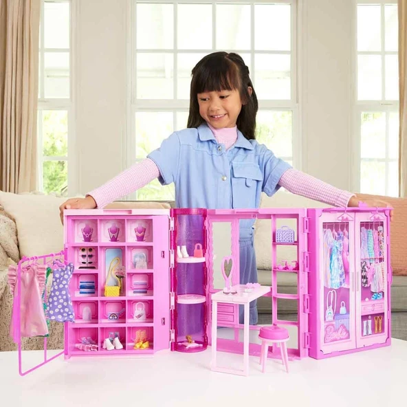 Barbie  Rüya Dolabı ve Bebek Oyun Seti HXD58 - Resim 4