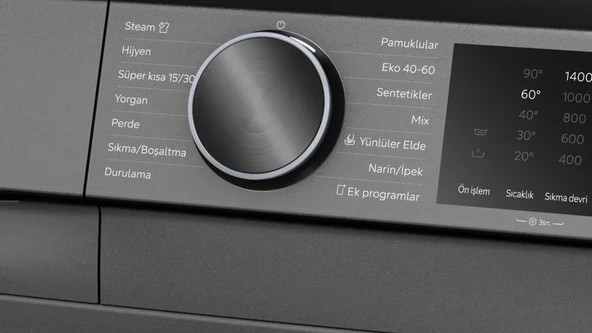 SİEMENS WG64K2ZRTR iQ500 Çamaşır Makinesi 11 kg maks. 1400 dev./dak., Antrasit - 5