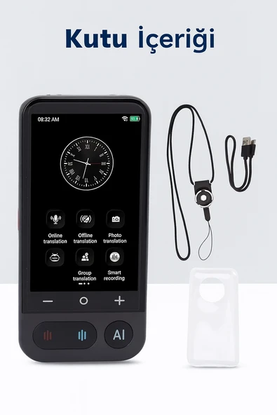 Kameralı 140 Dilde Wifi Özellikli Translator Elektronik Çeviri Cihazı Türkçe Menü - 4