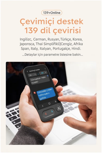 Kameralı 140 Dilde Wifi Özellikli Translator Elektronik Çeviri Cihazı Türkçe Menü - 6