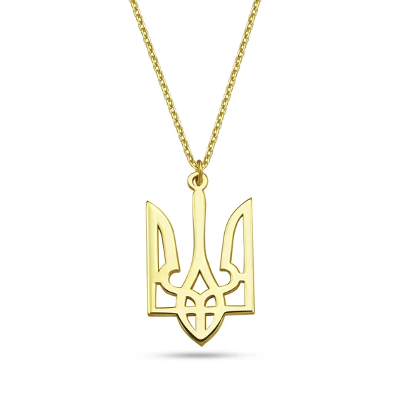 Ukrayna Ulusal Sembolü Gümüş Kolye - Altın ürün görseli 1