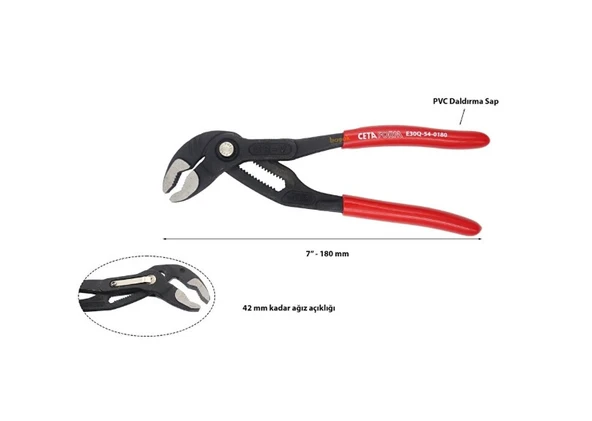 CETA E30Q-54-0180 Papağan Pense (Düğmeli Tip) - 180  mm/7" - Resim 2