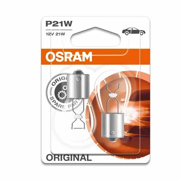 Osram Yardimci Sinyal Lamba Metal Tabanli P21W 12V 25W 7506-2BL ürün görseli 1