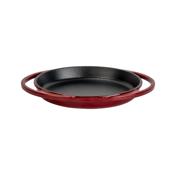 Lava Döküm Yuvarlak Sahan Döküm Demir Yekpare Çift Kulplu Çap(Ø)20cm.-Bordo ürün görseli