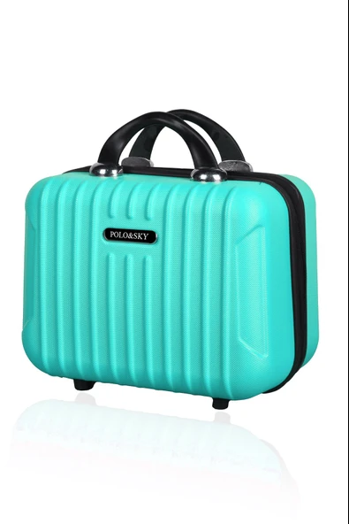Polo&Sky Class Model Su Yeşili Renk Abs Makyaj Çantası El Valizi