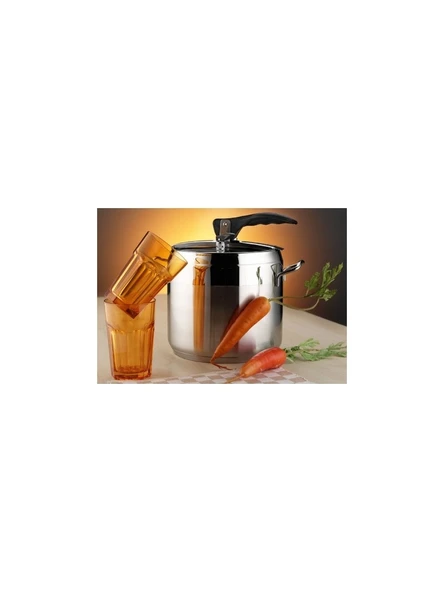 new and single Krom Paslanmaz Çelik Tabanlı Düdüklü Tencere 5 Lt - Resim 3