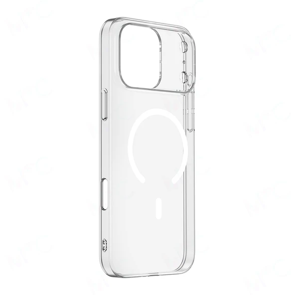 iPhone 17 Pro Max Kılıf M-safe Şarj Özellikli Şeffaf Kamera Çerçeveli Porto Kılıf - Resim 3