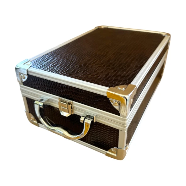 Lionesse 583 Metal Aksesuar Ve Makyaj Çantası Kahverengi ürün görseli