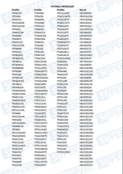 Profilo FRT4001G,FRMA652,FRMA955S,FRMA652S,FRMA952,FRMA652W,FRMA651 ile Uyumlu Fırın Kapak Contası - Resim 6