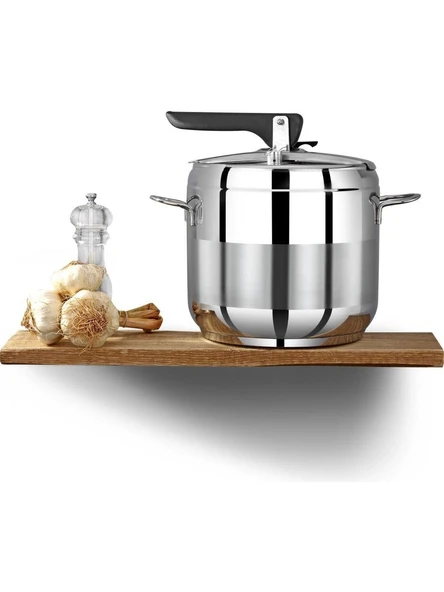 new and single Krom Paslanmaz Çelik Tabanlı Düdüklü Tencere 5 Lt - Resim 4