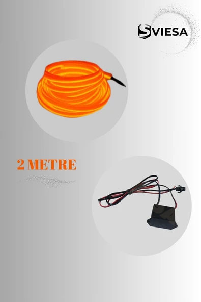 Araç Içi Torpido Ledi Şerit Led Ip Led Neon Turuncu 2 Metre - 2