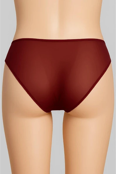 BİKİNİ ÖN YAN BANT ORTA AÇIK ARKA TÜL KADIN 2735 - Resim 5