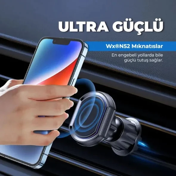 WOYAX by DEJİ WY-HR01 Güçlü Mıknatıslı Kancalı Araç İçi Telefon Tutucu Havalandırma Araba Telefon Tutucu - 2