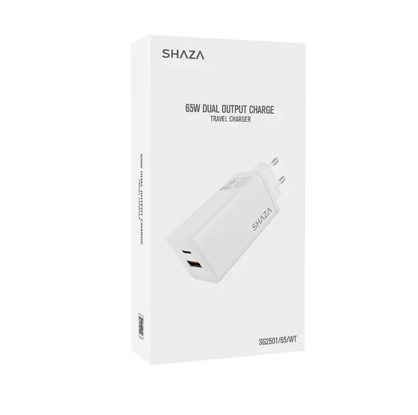 SHAZA USB-C 45W to USB-A 18W Çift Çıkışlı USB QC3.0& Type-C PD 65W Şarj Adaptörü - 2
