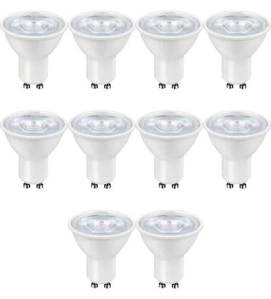 ZMR-121/B.30 10’lu 7W GU10 LED Çanak Ampul Seti 3000K Günışığı Mercekli 540lm Yüksek Verimli Aydınlatma