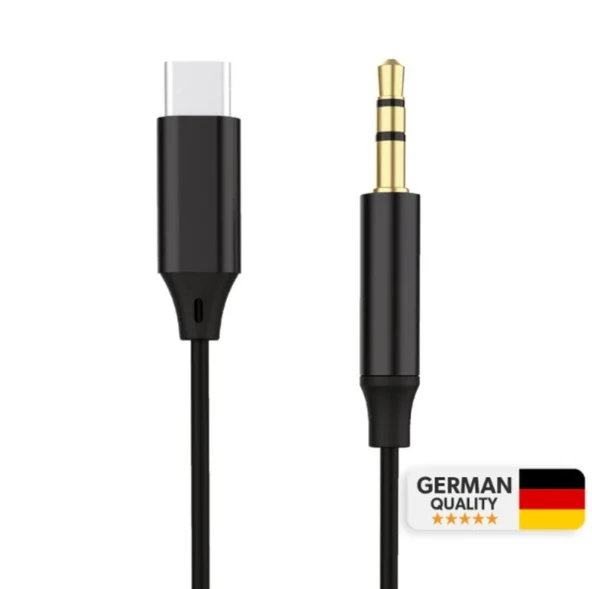 WOYAX by DEJİ WY-C15 3.5mm Aux Kablo Stereo 3.5mm Erkek/Erkek Kablo Örgülü Siyah 1.2metre