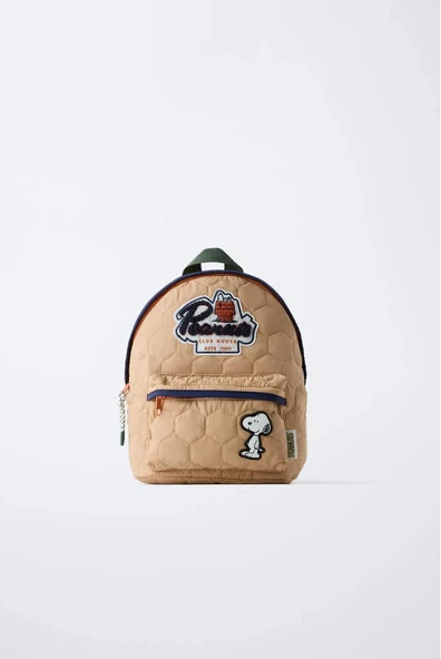 Çocuk Sırt Çantası – Bej Snoopy Desenli