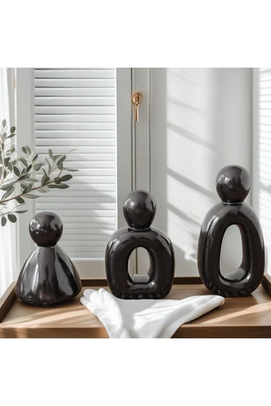 DEKOPOR Evolu Form Seti – Minimalist Aile Heykeli