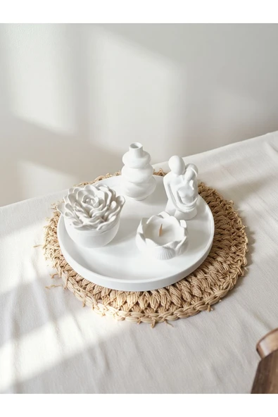 DEKOPOR Minimalist Seramik Dekor Seti – Doğallığın ve Sanatın Buluşması - 3