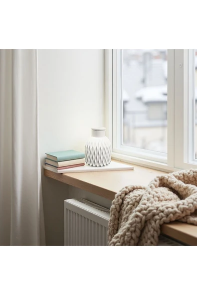 DEKOPOR Minimalist Dalga Desenli Seramik Mini Vazo | Modern Dekor Parçası - 4