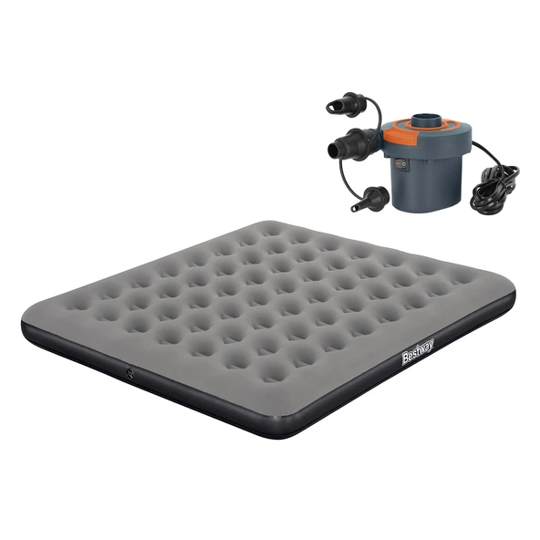 Bestway Ultra King 3 Kişilik Şişme Yatak ve Elektrikli Pompa 203x183x22cm 671HC BW147 ürün görseli 1
