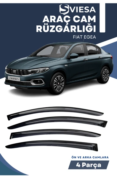 FIAT EGEA  uyumlu oto camlara özel ölçü cam rüzgarlığı rüzgarlık ürün görseli 1