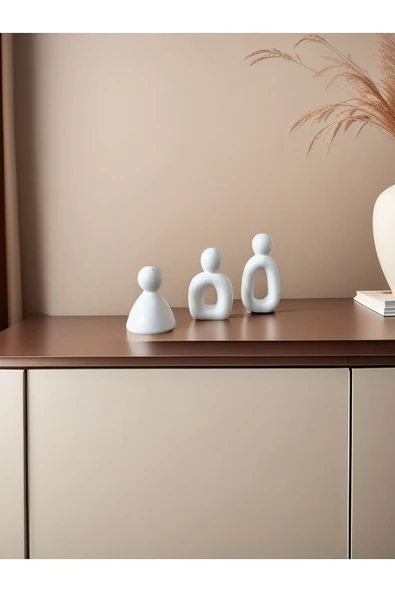 DEKOPOR Evolu Form Seti – Minimalist Aile Heykeli