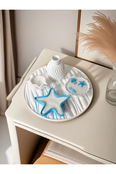 DEKOPOR Deniz Esintili Seramik Dekor Seti – El Yapımı Özel Tasarım - 5