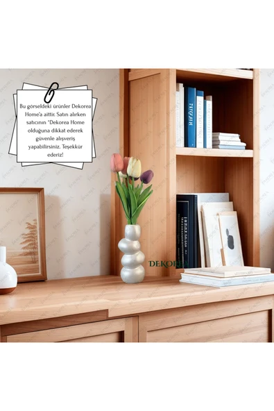 DEKOPOR Zen Seramik Dekoratif Vazo İNCİ