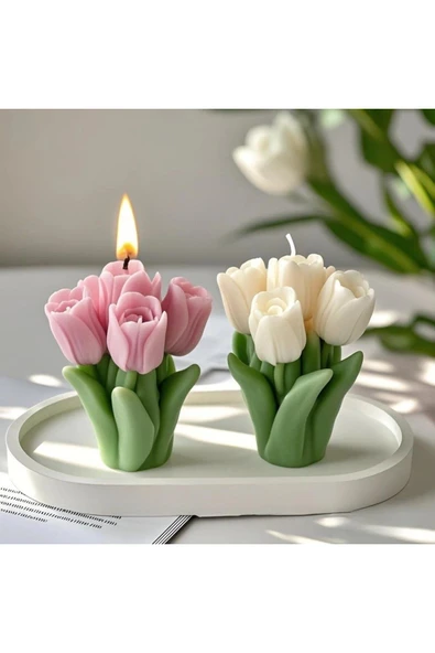 DEKOPOR Çiçek Buketi Mum – Zarafetin Mum Hâli model - 4