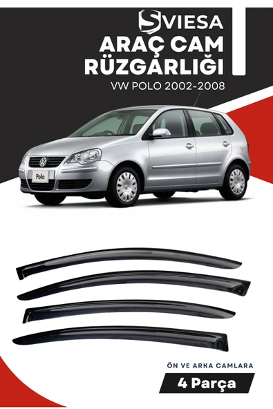 VOLKSWAGEN POLO 2002-2008  uyumlu oto camlara özel ölçü cam rüzgarlığı rüzgarlık - 1