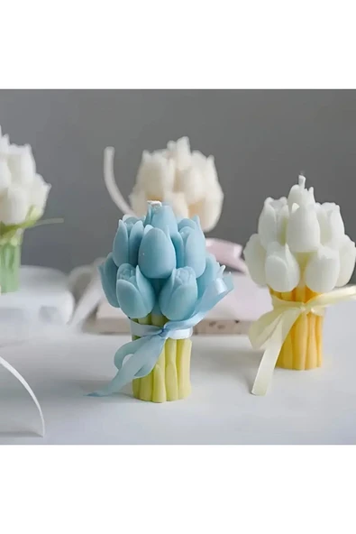 DEKOPOR Tulivie Çiçek Buketi Mum – Zarafetin Mum Hâli - 5