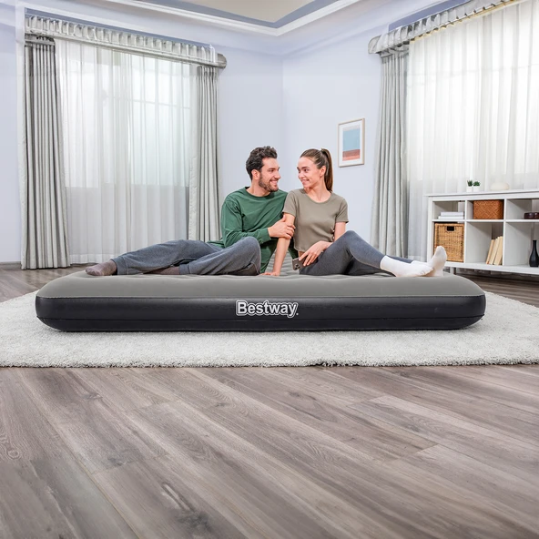 Bestway Ultra King 3 Kişilik Şişme Yatak, El pompası ve Yastık 203x183x22cm 671HC BW149 - 4