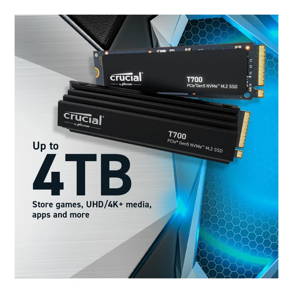 Crucial T700 4TB PCIe Gen5 NVMe M.2 SSD Soğutuculu CT4000T700SSD5 - 5