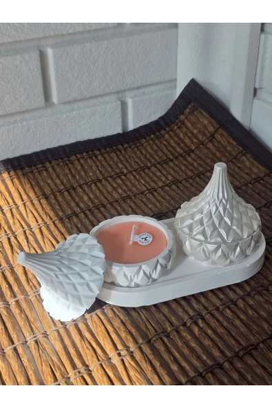 DEKOPOR Kapaklı Dekoratif Kase Mum Seti | Kokulu Doğal Soya Mumu - 2