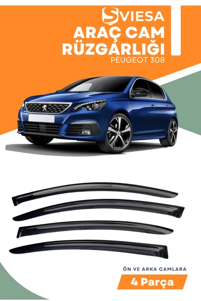 PEUGEOT 308  uyumlu oto camlara özel ölçü cam rüzgarlığı rüzgarlık ürün görseli 1