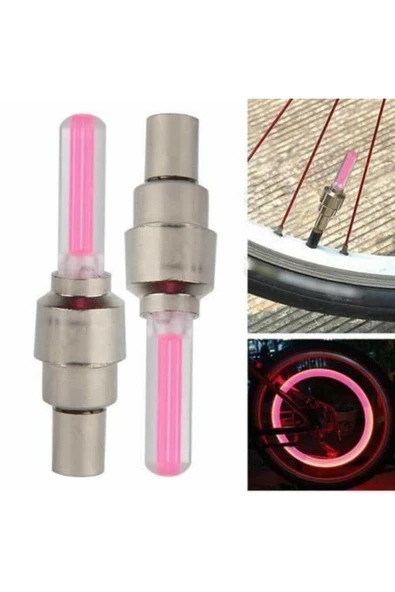 Led Işıklı Lastik Sibop Kapağı - Pembe - 1