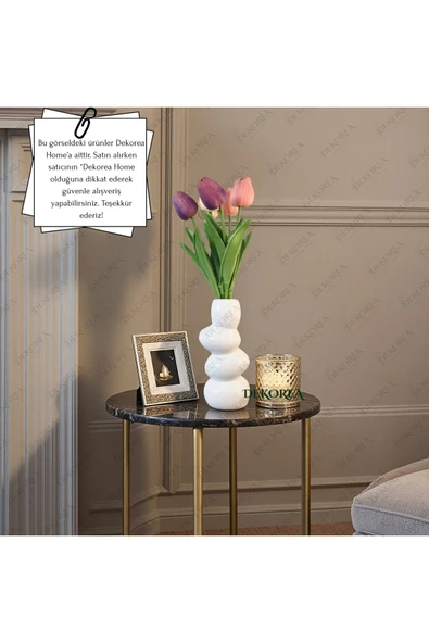 DEKOPOR Zen Taşı Dekoratif Vazo Beyaz - 3